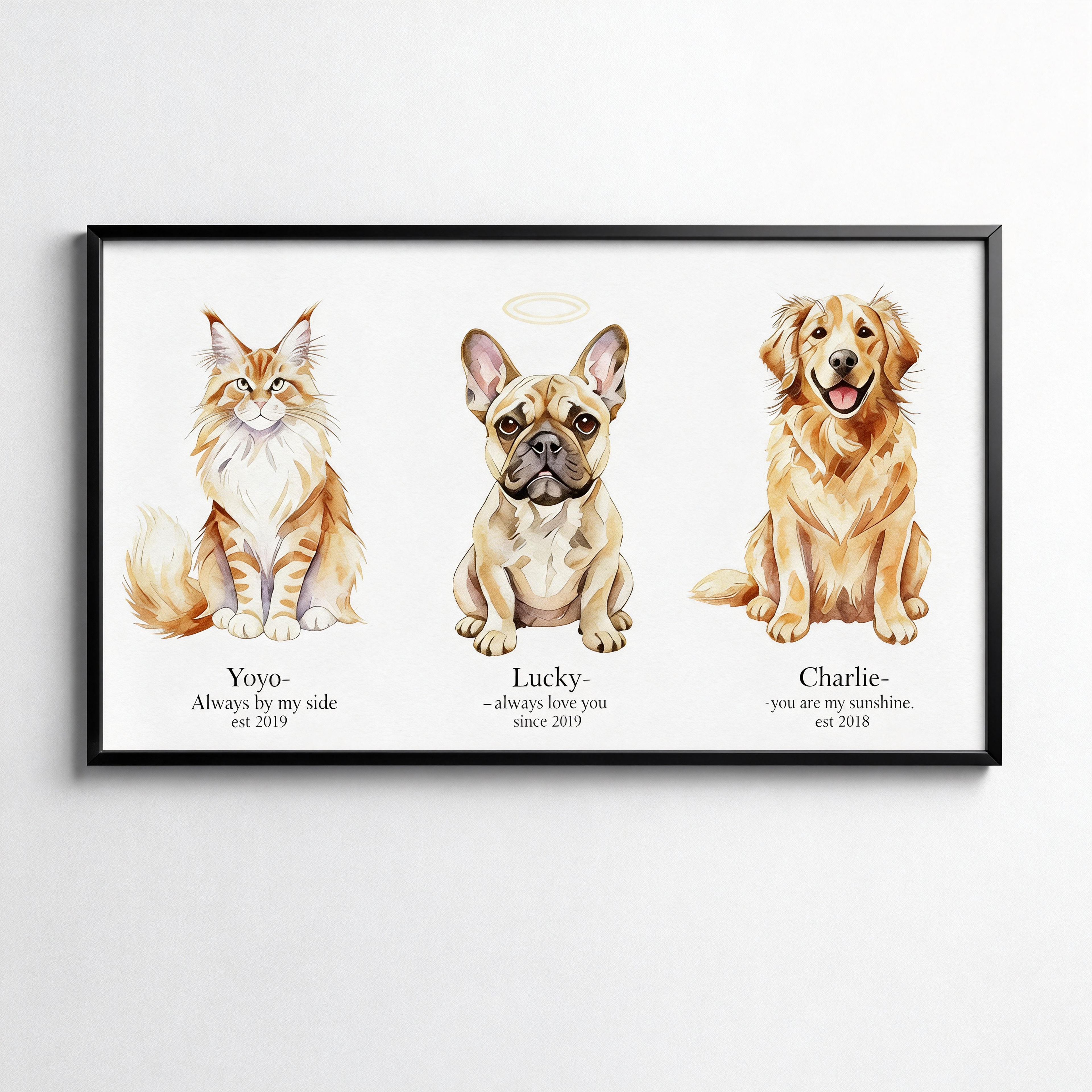 Pixar|Custom  Portraits Using Pet Photo Personalized Digital Dog Portraits Cat